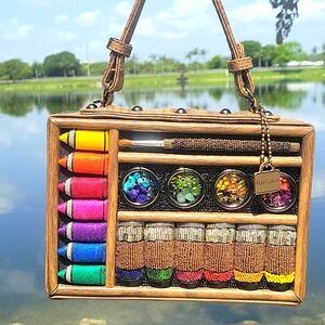 Mary Frances Art & Soul Painters Crossbody Bag Rare Htf